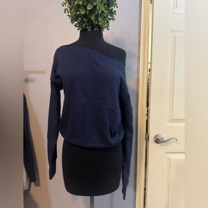 Carbon38 Navy Garment off shoulder